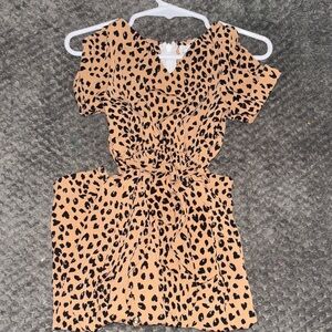 Leopard Print Short Sleeve Dress